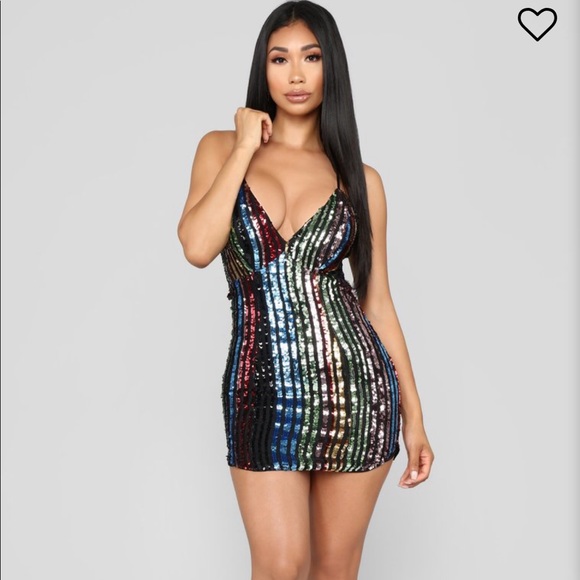 rainbow dress fashion nova